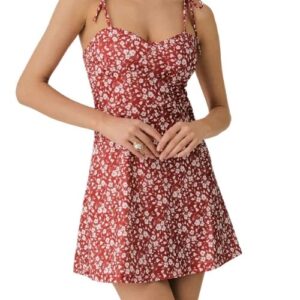 Floral Print Backless Short Dress