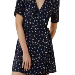 Floral print wrap dress